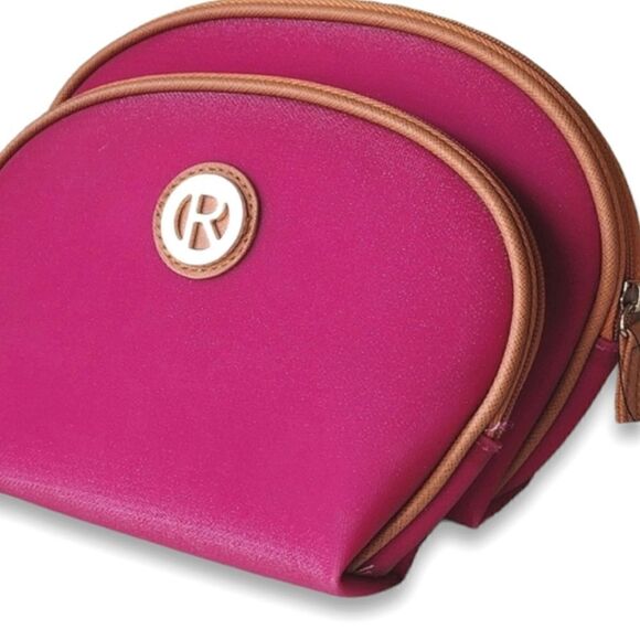 Kenneth Cole Sparkly Pink Two Piece Cosmetic Bag Traveler Set NWT - Picture 1 of 11